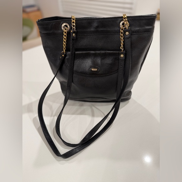 Vintage Bally Black Leather & Chain Shoulder Bag - Picture 8 of 15